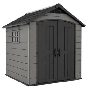 Abris de jardin DOMUS gris en résine KETER 4,6m² | Compact, Robuste & Sécurisé