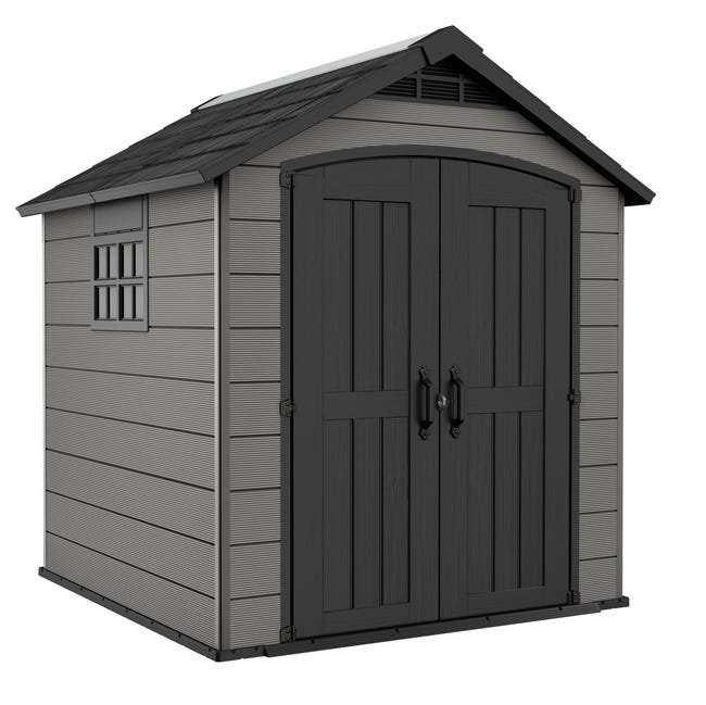 Abris de jardin DOMUS gris en résine KETER 4,6m² | Compact, Robuste & Sécurisé