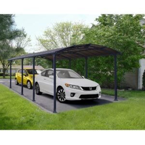Carport en aluminium ARCADIA 8500 26,4 mètres carré gris | Compact, Robuste & Sécurisé