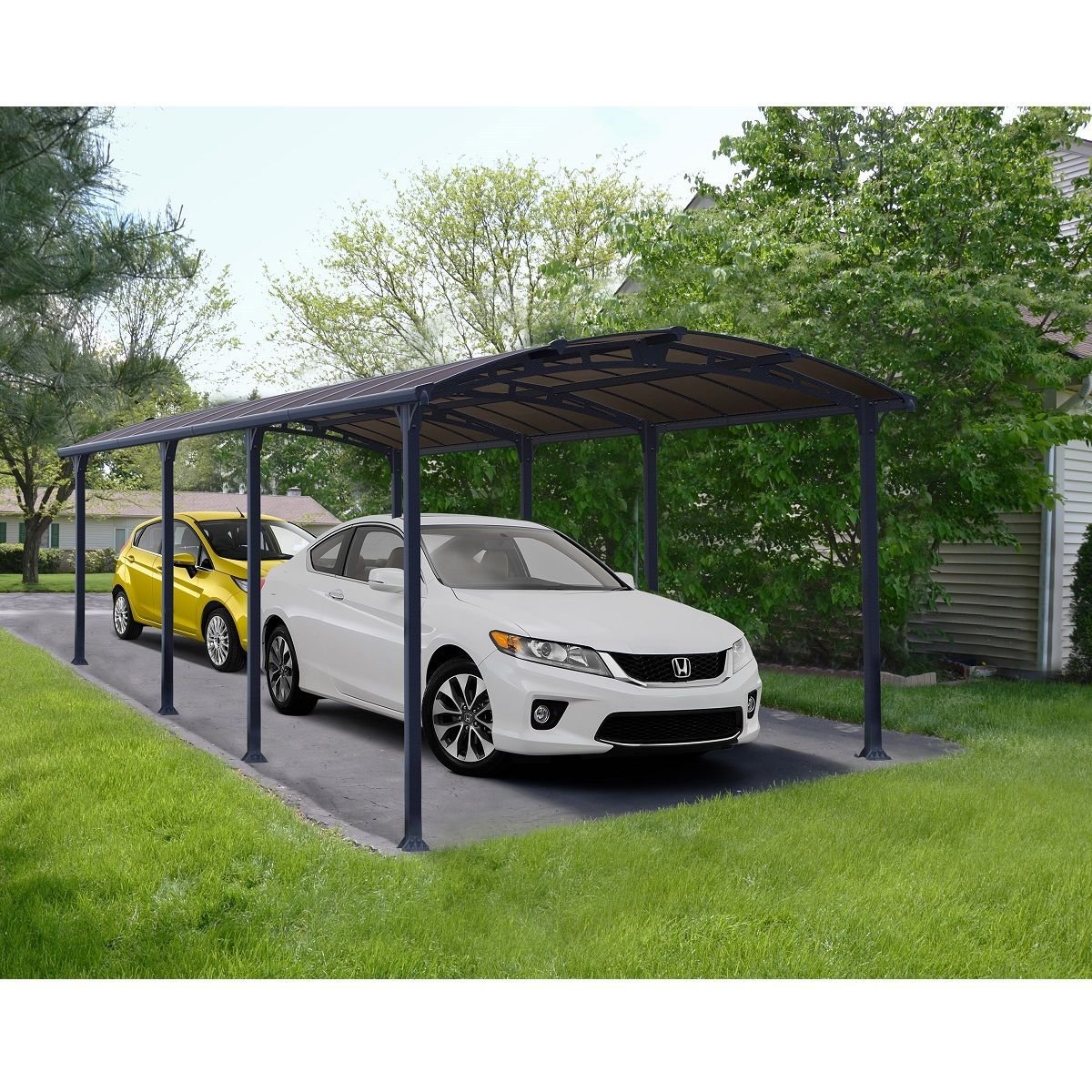 Carport en aluminium ARCADIA 8500 26,4 mètres carré gris | Compact, Robuste & Sécurisé