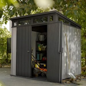 Abri en résine brossée monopente Brossium 4,7m² | Compact, Robuste & Sécurisé