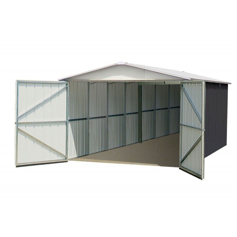 Garage métal YARDMASTER anthracite 15,50m2 | Compact, Robuste & Sécurisé