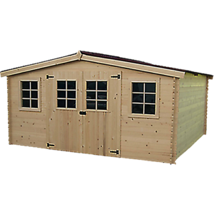 Abri de jardin en madriers bois massif 28 mm 12,65 m2 | Compact, Robuste & Sécurisé