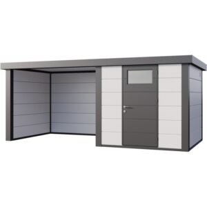 Abri Telluria Eleganto Lounge 2424 gris blanc anthracite 12,5m² | Compact, Robuste & Sécurisé