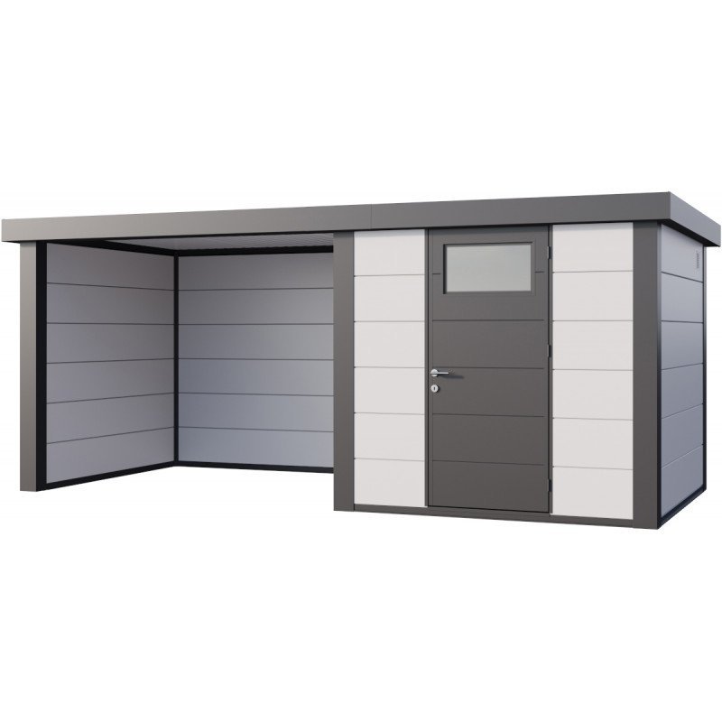 Abri Telluria Eleganto Lounge 2424 gris blanc anthracite 12,5m² | Compact, Robuste & Sécurisé