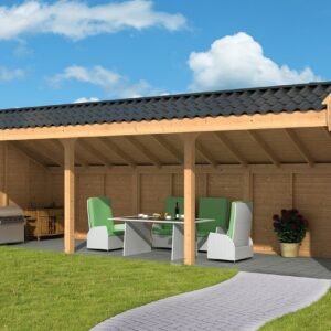 Abri de jardin Boekelo Mélèze Douglas Brut 900 x 340 cm | Compact, Robuste & Sécurisé