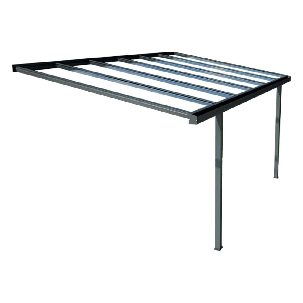 Abris de voiture en aluminium adossé avec toiture en polycarbonate | Compact, Robuste & Sécurisé – Image 2