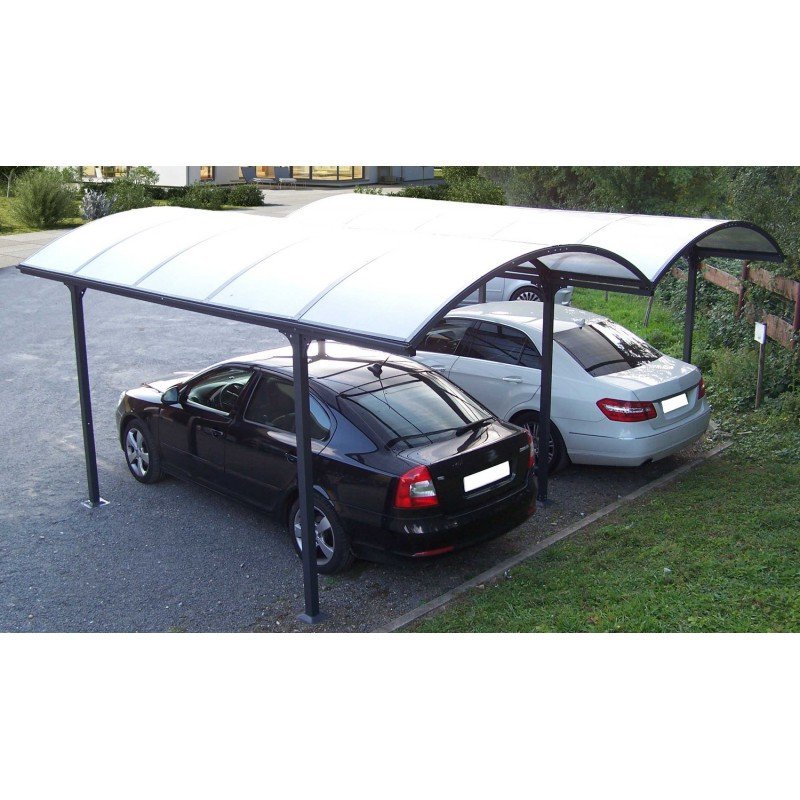 Carport 2 voitures en aluminium et polycarbonate 6mm ANTI-UV – Habrita | Compact, Robuste & Sécurisé – Image 7