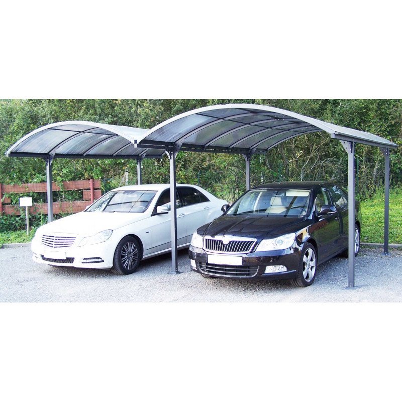 Carport 2 voitures en aluminium et polycarbonate 6mm ANTI-UV – Habrita | Compact, Robuste & Sécurisé – Image 8