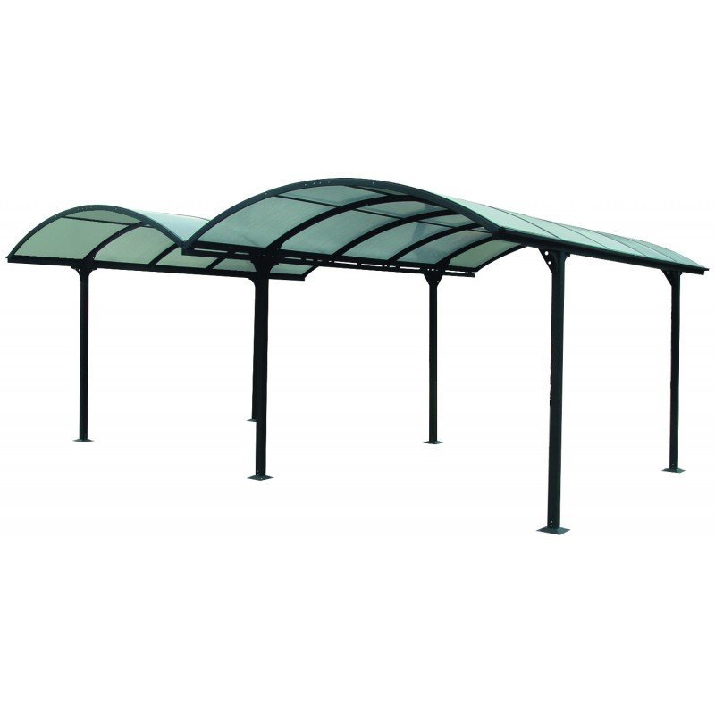 Carport 2 voitures en aluminium et polycarbonate 6mm ANTI-UV – Habrita | Compact, Robuste & Sécurisé – Image 3