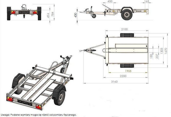 Remorque moto 1 rail unitraler sans plancher | Compact, Robuste & Sécurisé – Image 4