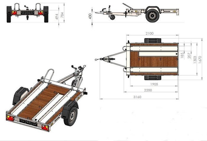 Remorque moto 2 rails UNITRAILER MOTO 2 | Compact, Robuste & Sécurisé – Image 8