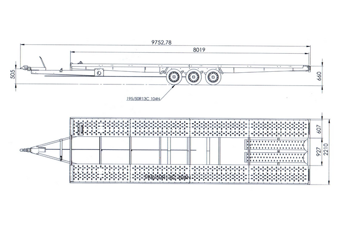 Remorque porte voiture à trois essieux 800X230 UNIPLAT 800/3 S 3500 KG | Compact, Robuste & Sécurisé – Image 2