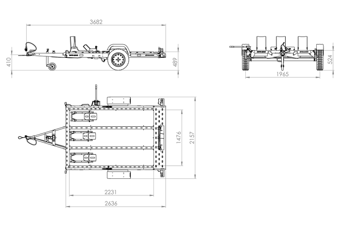Remorque timon pliable porte-moto / porte-quad MOTOQUAD 266 750 kg | Compact, Robuste & Sécurisé – Image 2