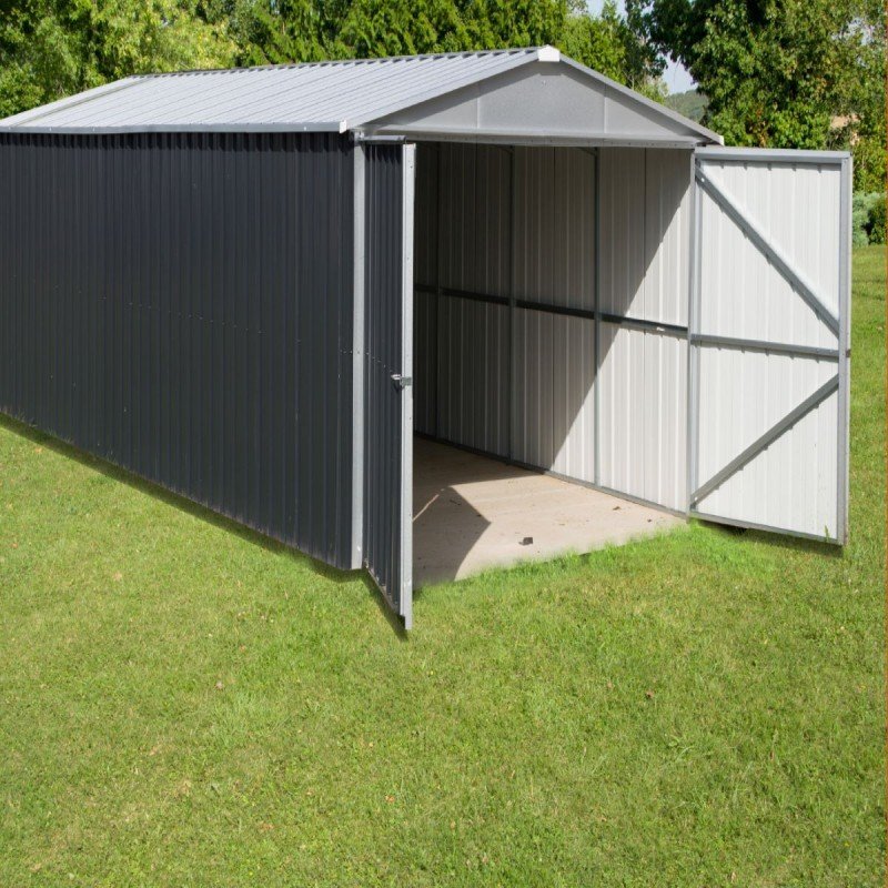 Garage métal YARDMASTER anthracite 15,50m2 | Compact, Robuste & Sécurisé – Image 2