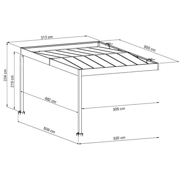 Carport adossé aluminium Trigano LIBECCIO WALL 16 m² | Compact, Robuste & Sécurisé – Image 5