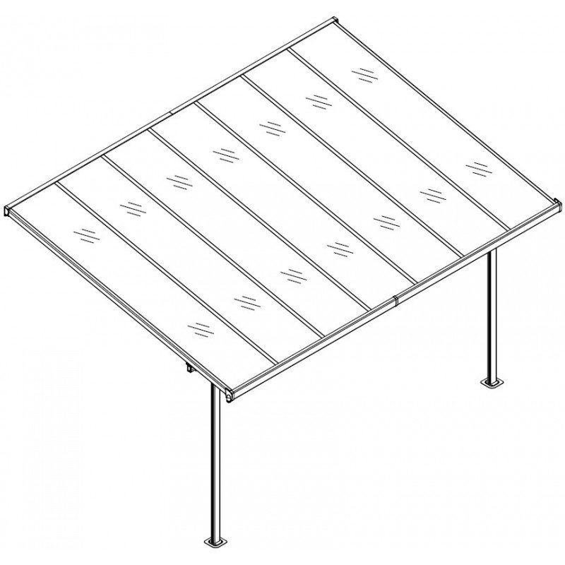 Toit de terrasse ajustable en aluminium laqué blanc 3,05×4,36m X-METAL | Compact, Robuste & Sécurisé – Image 4
