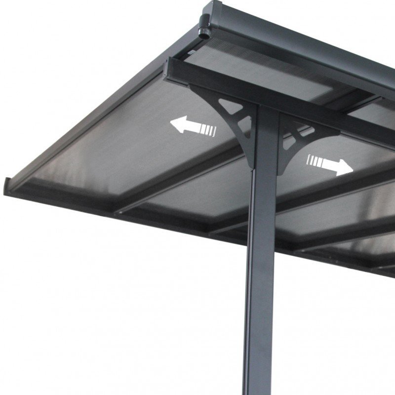 Toit de terrasse ajustable en aluminium laqué blanc 3,05×4,36m X-METAL | Compact, Robuste & Sécurisé – Image 14